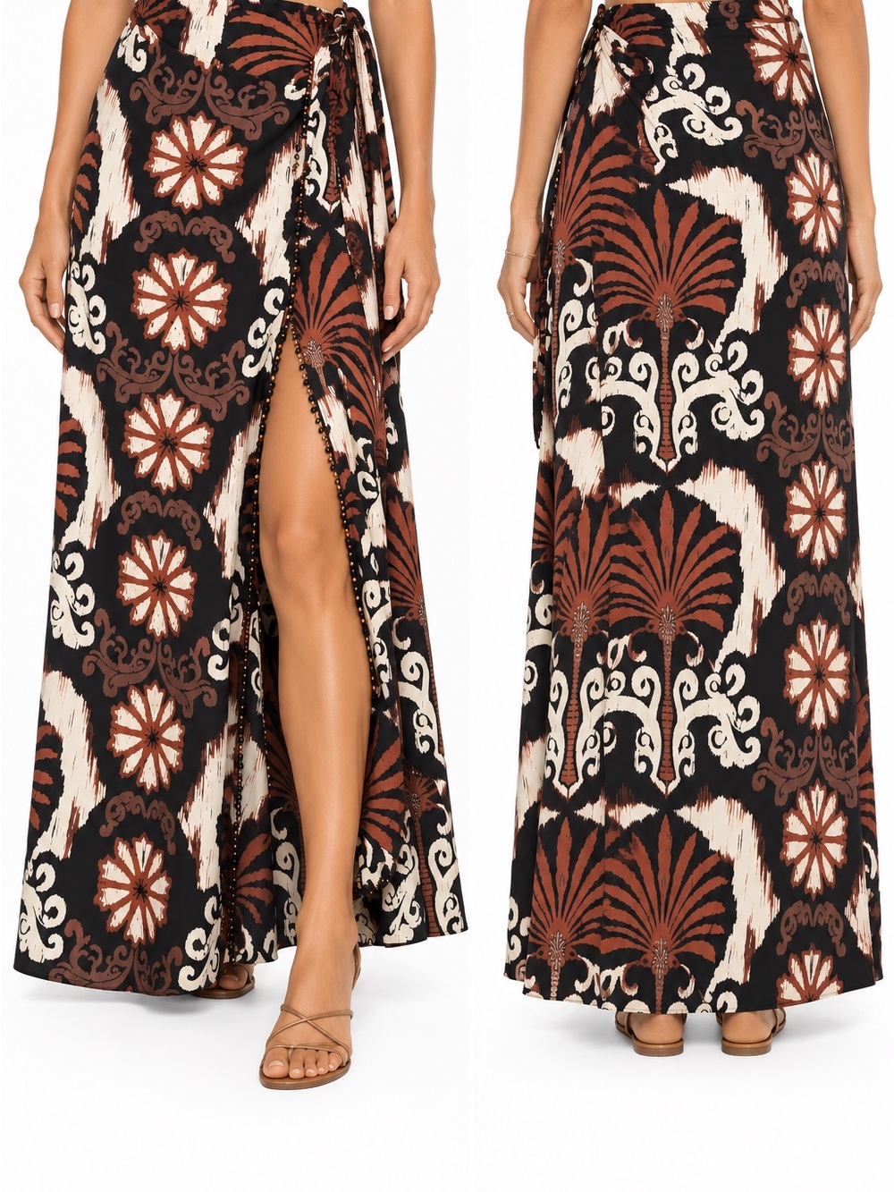 House of Harlow 1960 Wrap skirt with beaded trim - Picture 2 of 8